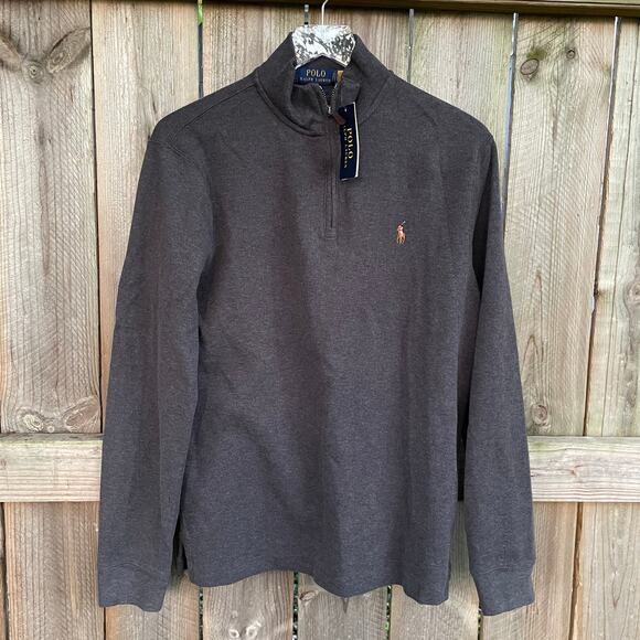 Polo Ralph Lauren Other - Polo Ralph Lauren Pullover Sweater 1/4 Zip Classics Mock Neck Gray Small NWT